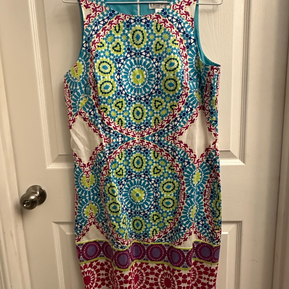 Maggi L Vibrant Mandala Print Midi Dress
